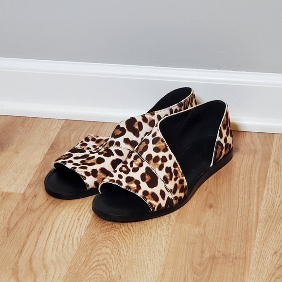 1. State Shoes - 1. State Celvin D'Orsay Leopard Print Cow Hair Peep Toe Flats size 8.5